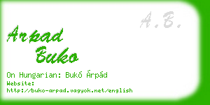 arpad buko business card