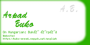 arpad buko business card